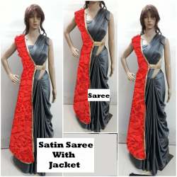 Fancy Satin Saree With Jacket 