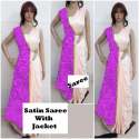 Fancy Satin Saree With Jacket  thumb 1