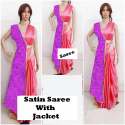 Fancy Satin Saree With Jacket  thumb 2