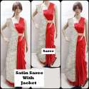 Fancy Satin Saree With Jacket  thumb 8