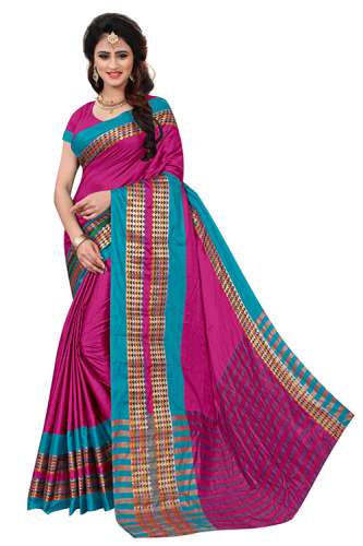 Fashion  Plain Cotton Silk Saree