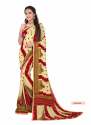 georgette printed saree with lace and blouse piece thumb 2