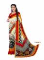 georgette printed saree with lace and blouse piece thumb 3