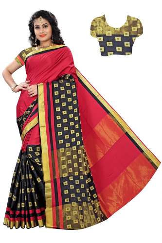 Jacquard Cotton Silk Saree