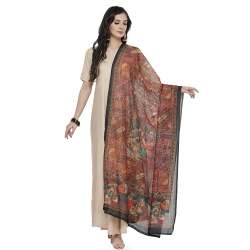 Kalamkari  Printed Duppata With Jhalar 