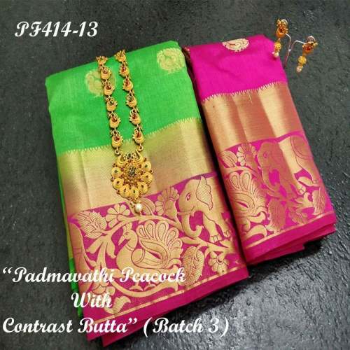 Kanjivaram contrast butta silk saree
