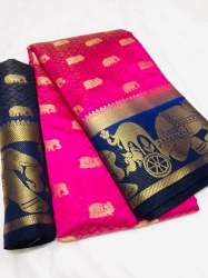 Kanjivaram Hathi Butta Saree With Jacquard Work