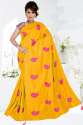 Ladie's Heavy Embroidery Work Sana Silk Saree thumb 4