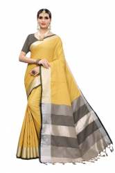 Linen Blend saree With Jhalar