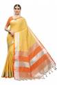 Linen Blend saree With Jhalar thumb 2