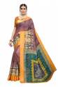 Linen With Satin Patta sarees thumb 2