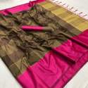 MAKHMAL CHECKS COTTON SILK SAREE thumb 1