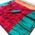 MAKHMAL CHECKS COTTON SILK SAREE thumb 2