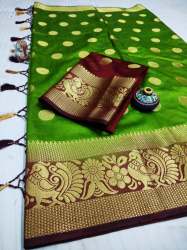 Multi peacock design kanjivaram saree
