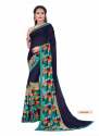 new georgette printed saree with lace  thumb 2