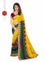 new georgette printed saree with lace  thumb 3