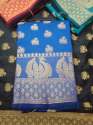 New  peacock cotton silk saree thumb 2