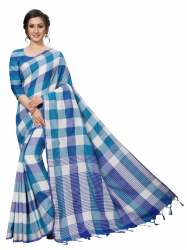 Now Linen Checks Cotton Silk Saree