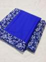Plain Chanderi Saree With  Digital Printed Border  thumb 1