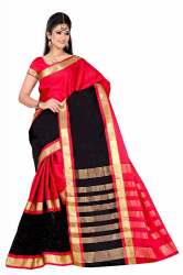 Plain Cotton Silk Saree with Lining