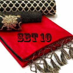 Plain fancy cotton silk saree