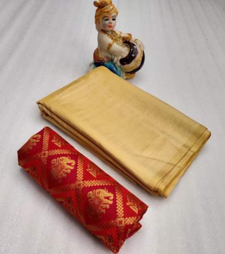Plain Zoya Saree With Jacquard Blouse