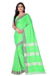  Poly Cotton Saree With Running Blouse Piece