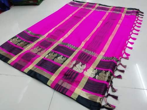 Poly Silk Jacequard Saree With Jahalar