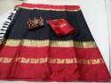 Poly Silk Jacquard Saree With Jhalar thumb 2