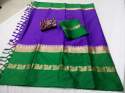 Poly Silk Jacquard Saree With Jhalar thumb 3