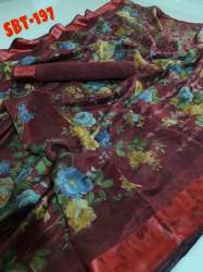 Printed design cotton silk saree