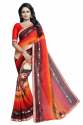 printed georgette saree with lace border thumb 1