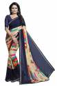 printed georgette saree with lace border thumb 3