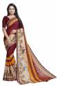 printed georgette saree with lace border thumb 6