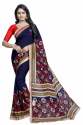 printed georgette saree with lace border thumb 9