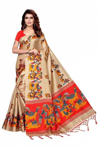 PRINTED KHADI SILK SAREE