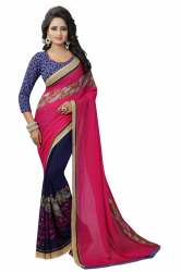 printed saree in georgette 