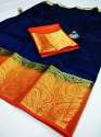 rich mango kanjeevaram style saree thumb 4