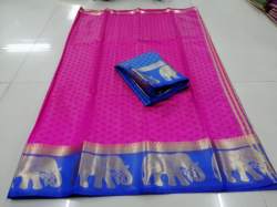 single hathi kanjeevaram style saree