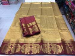 Twin peacock design kanjivaram saree