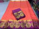 Twin peacock design kanjivaram saree thumb 2