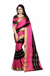 Unstiched  Printed Cotton Silk Saree 