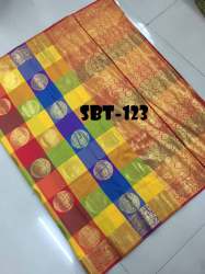 UPPADA CHECKS SAREE WITH HEAVY GOLDEN ZARI