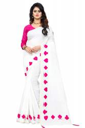 Women's Embroidery Work Cotton Silk Saree