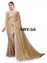 Women's  Fancy Linen Saree  thumb 1