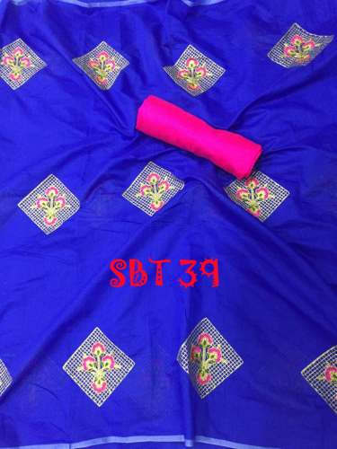 Women's Heavy Embroidery Work Cotton Saree