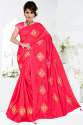 Women's Heavy Embroidery Work Sana Silk Saree thumb 2
