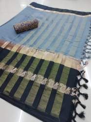 Women's Poly Silk Jacquard Saree With Jhalar 