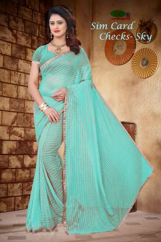 Women's  Polyester Saree With Lace Border