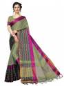 Women's soft cotton silk saree thumb 1